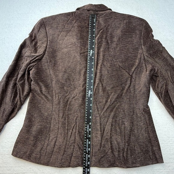 Austin Reed Women 16 Blazer Jacket Brown Textured Button Long Sleeve Size 16‎ - Picture 7 of 10